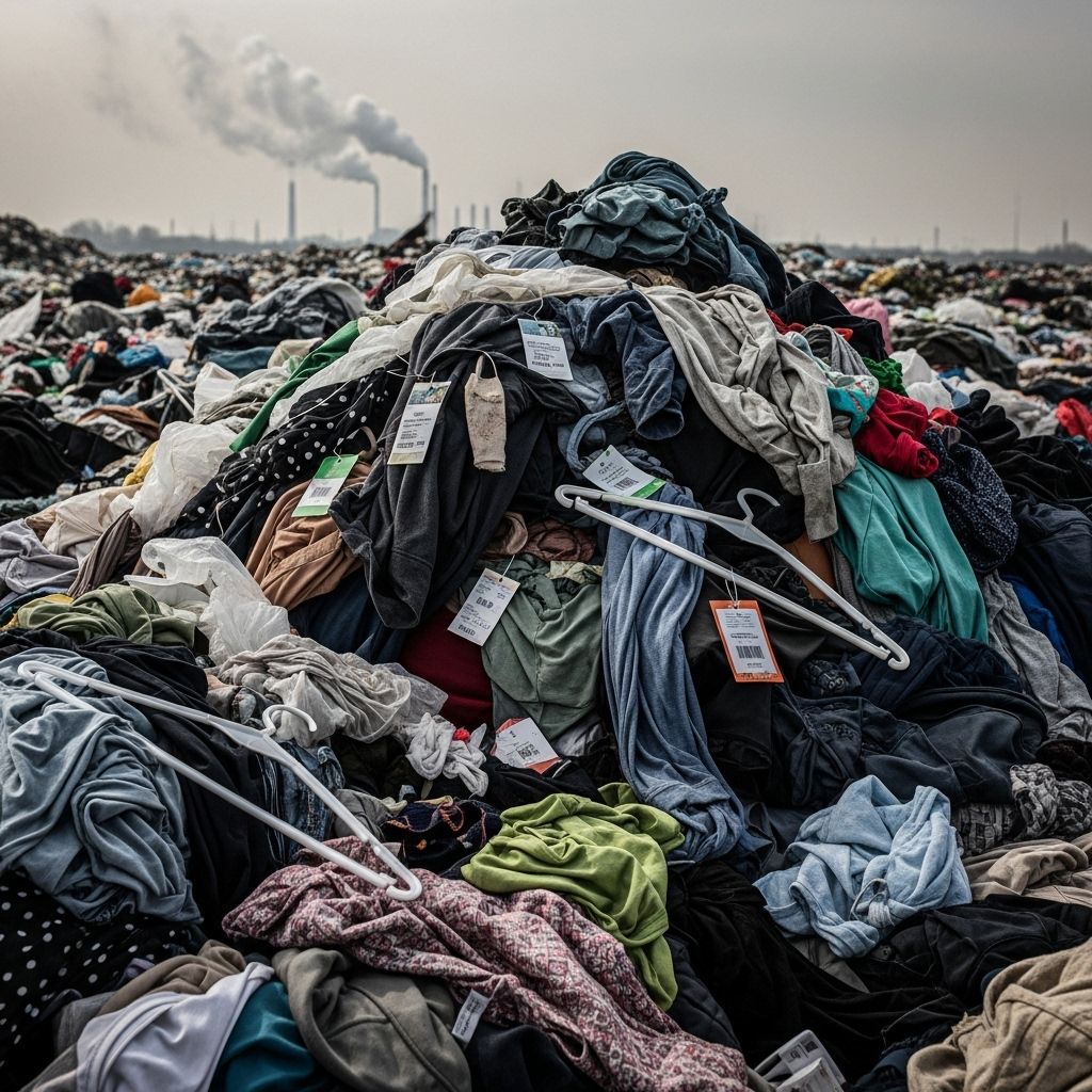 Exploring the environmental crisis caused by fast fashion’s reliance on plastic-based fibers and its global impact.