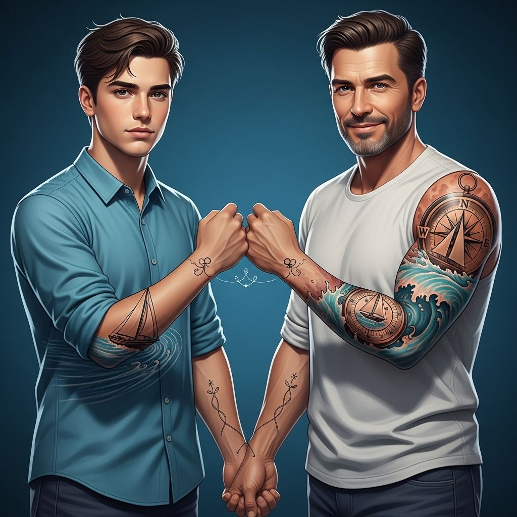 Father-Son Tattoo Ideas: Expressing Unbreakable Bonds Through Ink Symbols of love and legacy become personal works of art that tell your family’s story.
