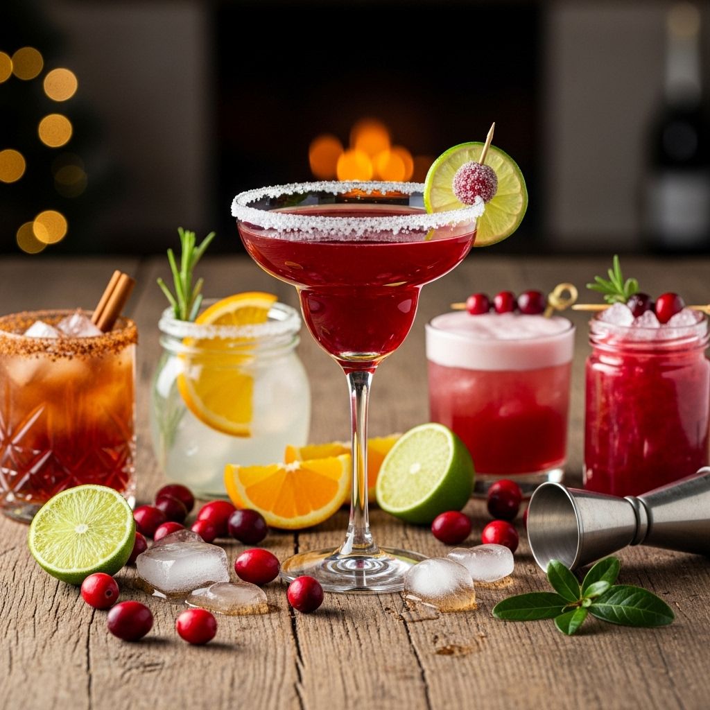 A vibrant red cocktail that balances tartness and warmth for memorable holiday cheer.