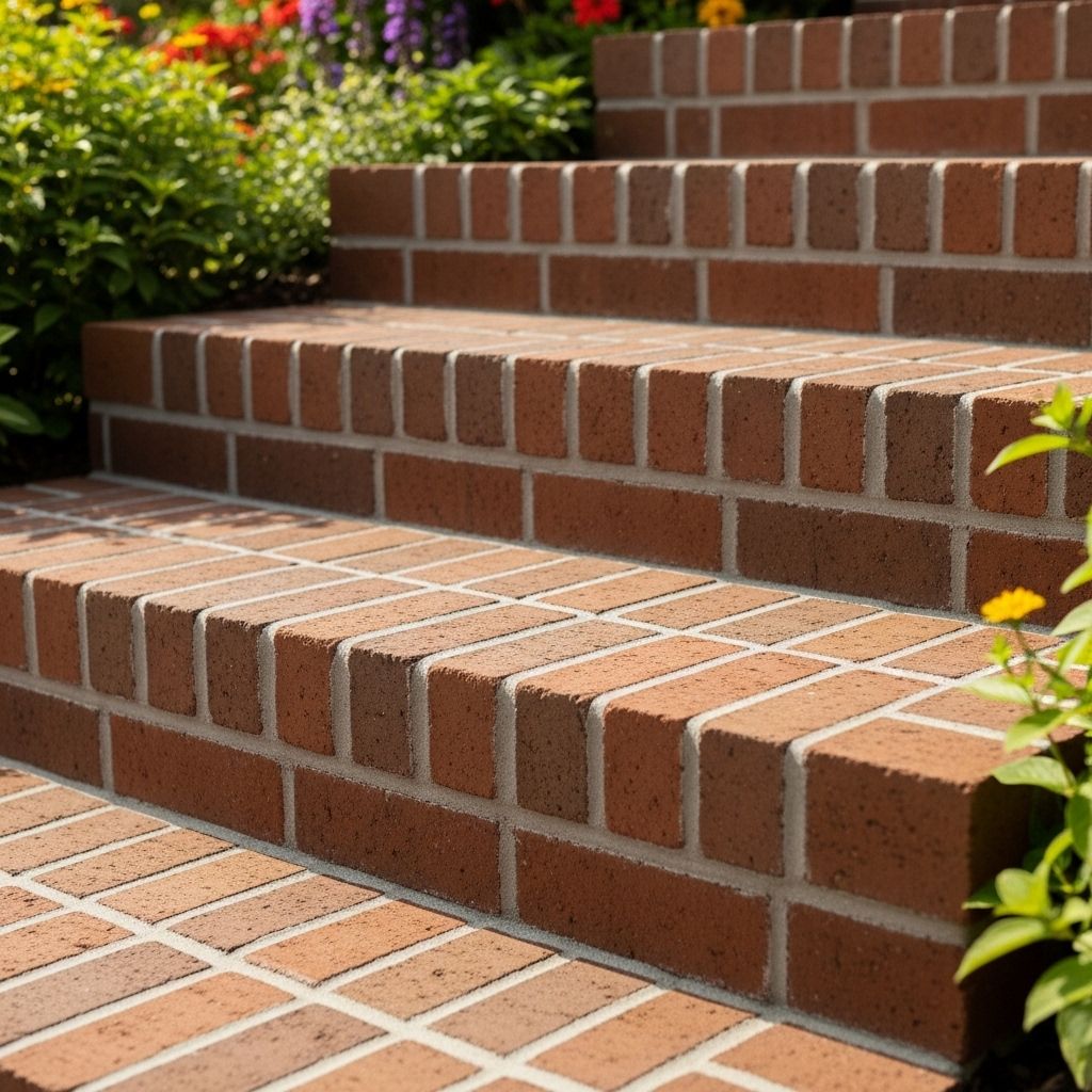 Get a brick step finish that withstands weather and boosts your home’s curb appeal.