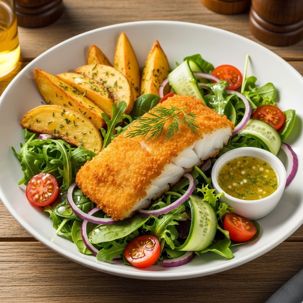 A mashup of crispy fillets, tangy pickles, and greens for guilt-free meals.