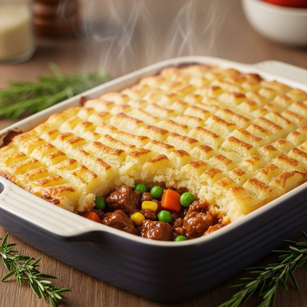 A hearty blend of meat, veggies, and mashed potatoes that’s ready whenever you are.
