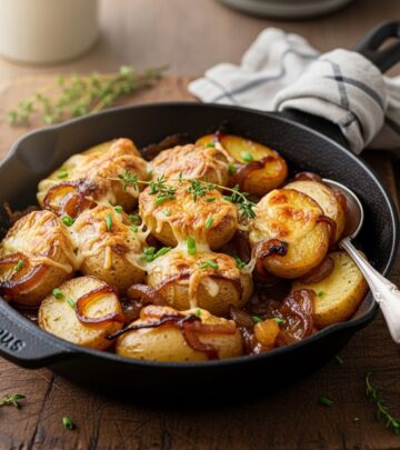 Caramelized onions meet bubbling cheese for a rich textural twist that elevates any meal.