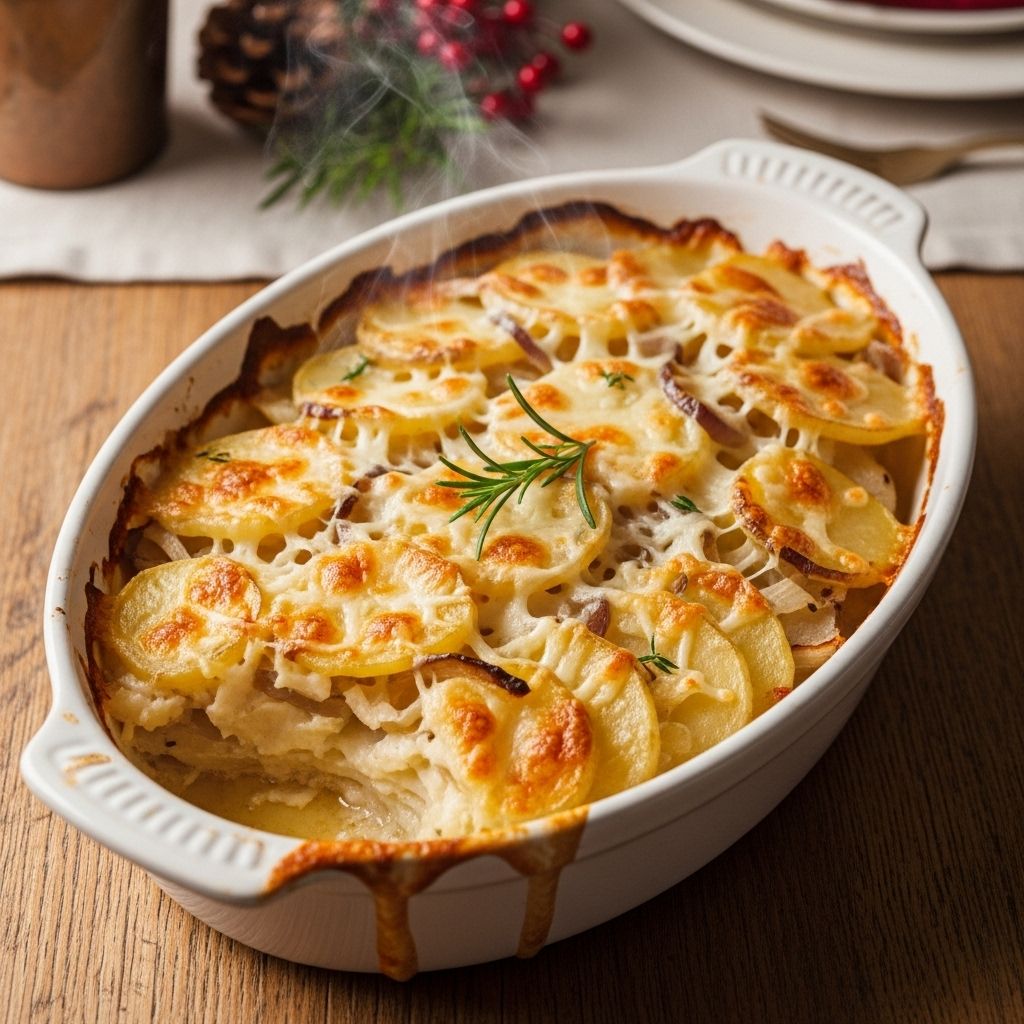 A creamy bake that surprises with a tangy dip infusion and a satisfying crunch.