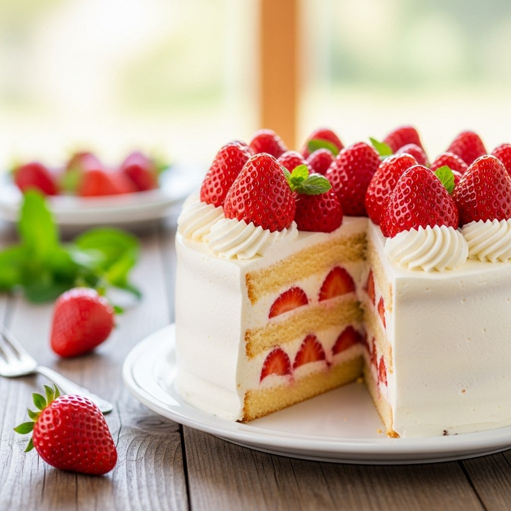 Light cream and sweet berry layers turn this treat into a vibrant centerpiece.