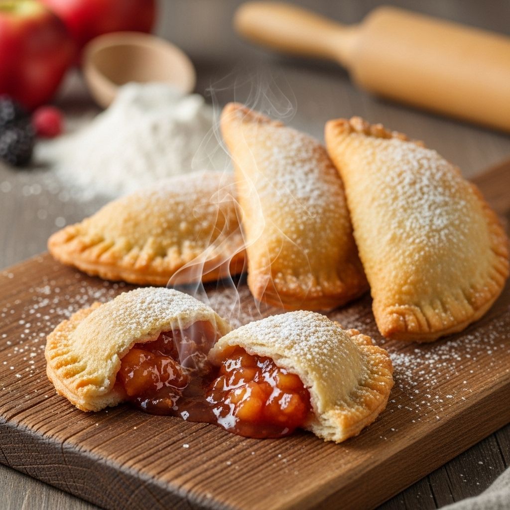 Fried Fruit Pies: A Simple, Delicious Treat for Any Occasion Golden pastry pockets reveal warm, luscious filling that evokes nostalgic homemade comfort.