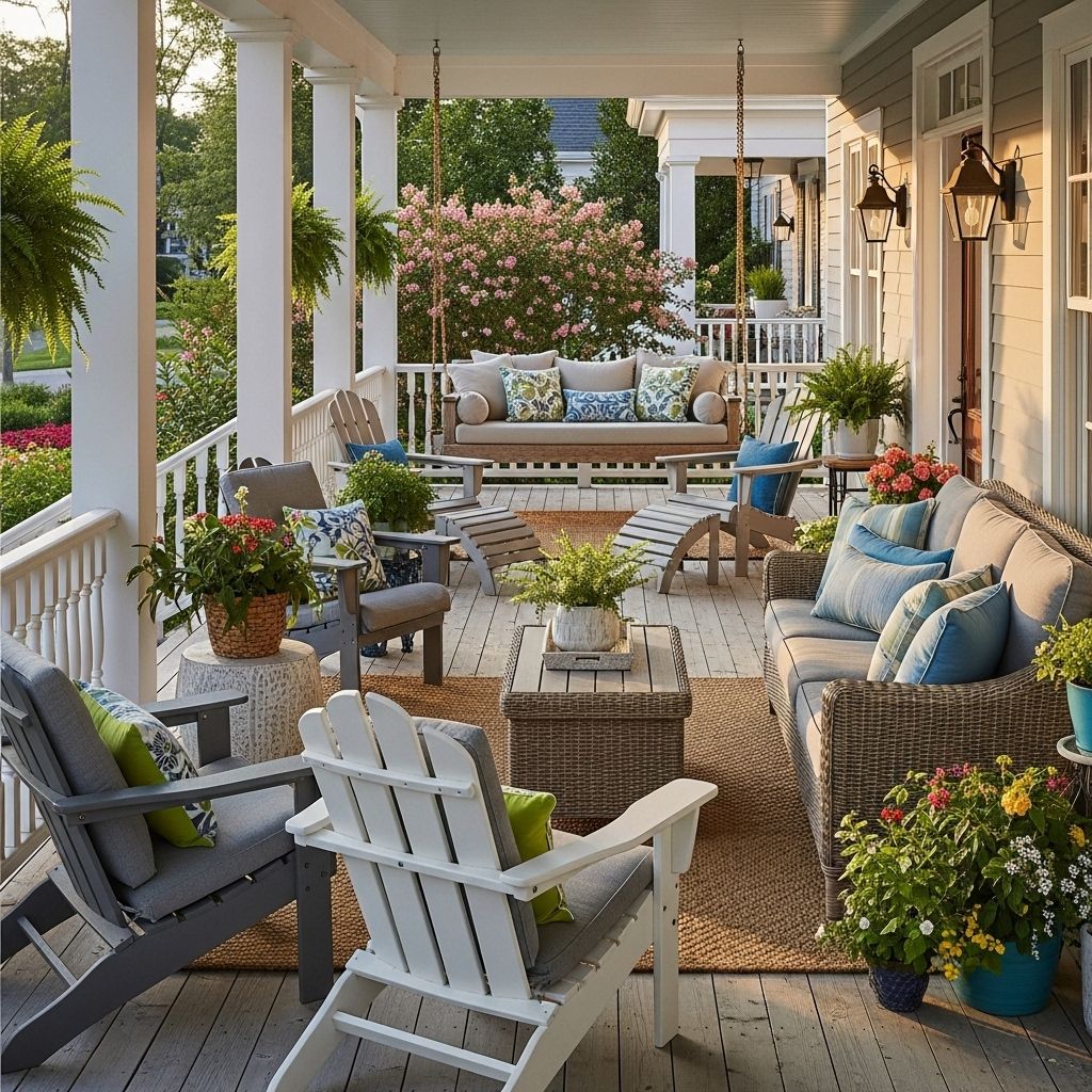 Design a welcoming entryway that combines comfort, style, and year-round enjoyment.