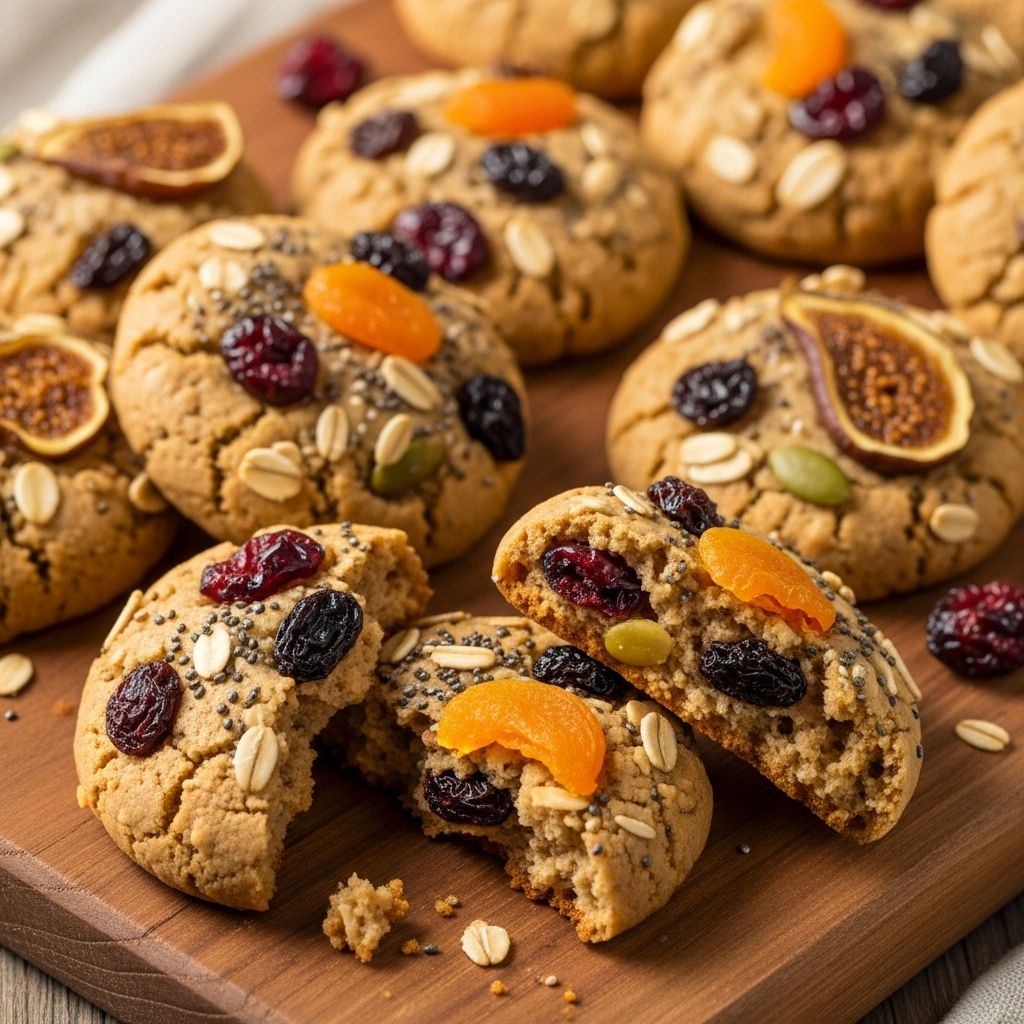 Bake nutritious fruit and fiber cookies bursting with flavor, fiber, and natural goodness, perfect for every healthy kitchen.
