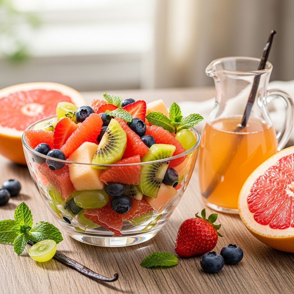 Seasonal fruits get a velvety citrus glaze for an elegant dish that impresses.