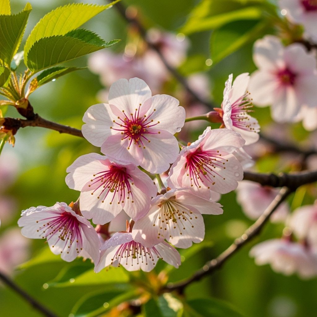 Showcase Prunus blooms with rich soil, ideal sunlight, and precise seasonal pruning.