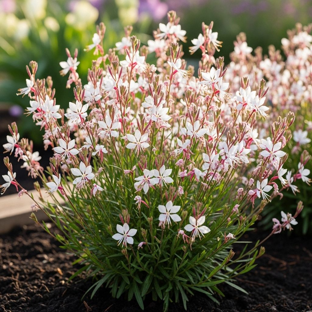 Delicate, wind-swept blooms that thrive on minimal care bring charm to any garden.