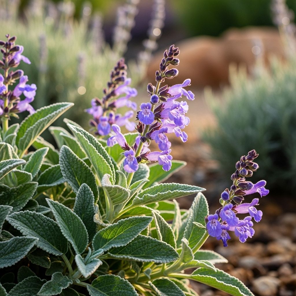 Fragrant foliage and pitcher-shaped blooms create a sensory-rich habitat for pollinators.