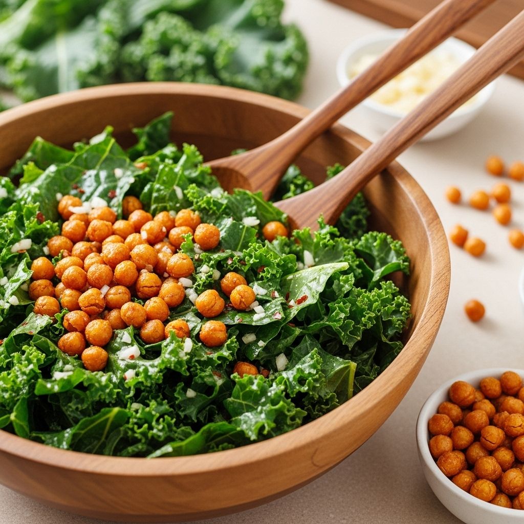 A vibrant bowl pairing massaged greens with smoky legumes and a luscious tahini kick.