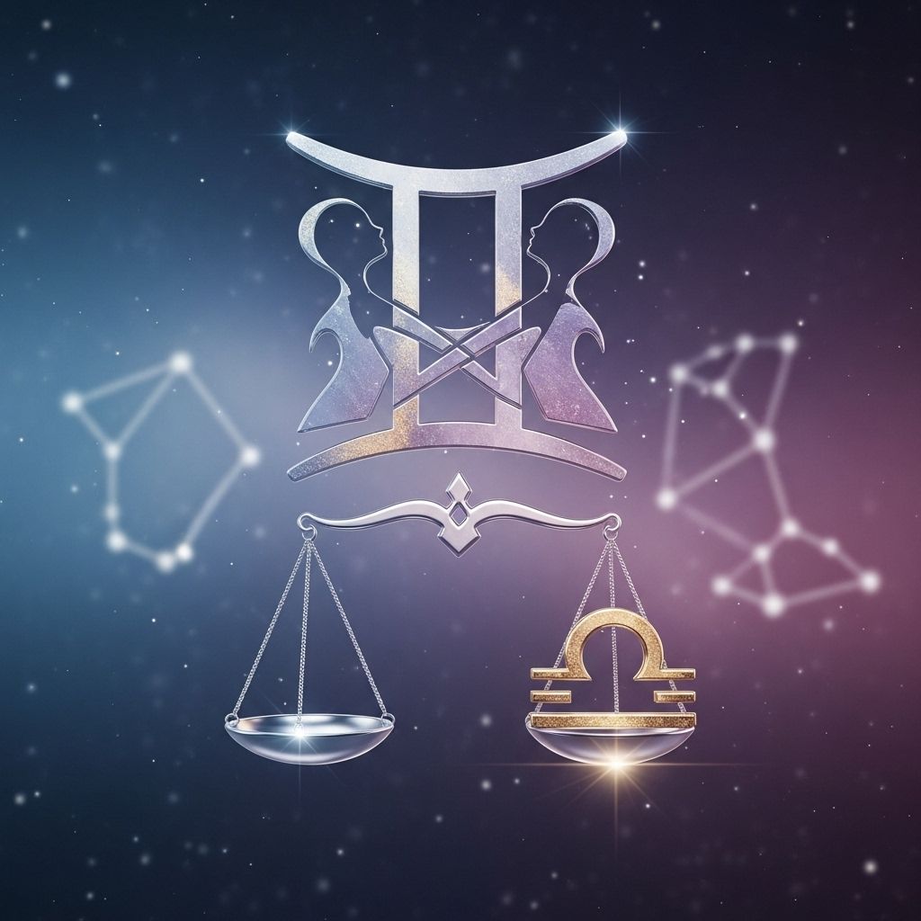 Air signs Gemini and Libra blend wit and charm into a dynamic, balanced partnership.