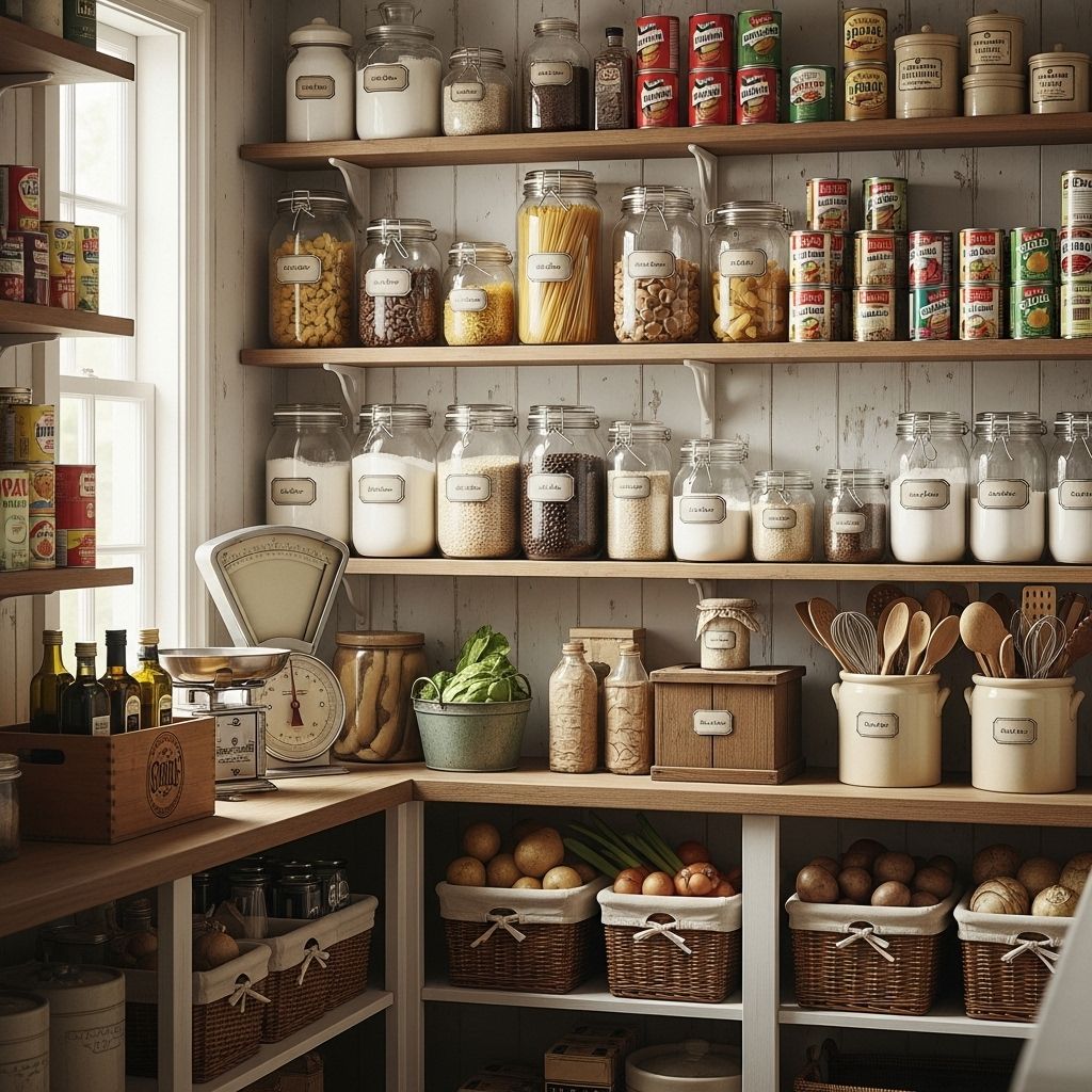 Reclaimed doors, soda crates, and glass jars combine to evoke a cozy, lived-in kitchen nook.