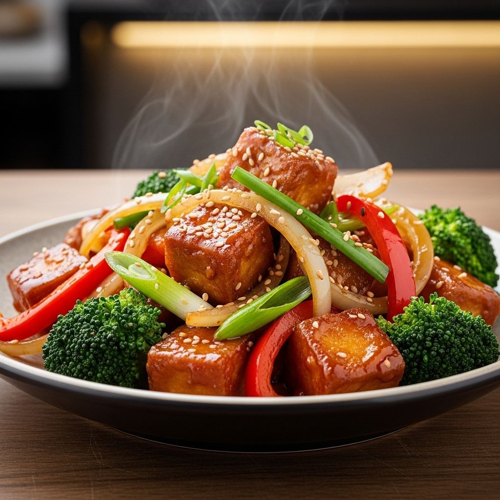 Enjoy crispy tofu bites infused with bold spice and sweet undertones for a protein punch.