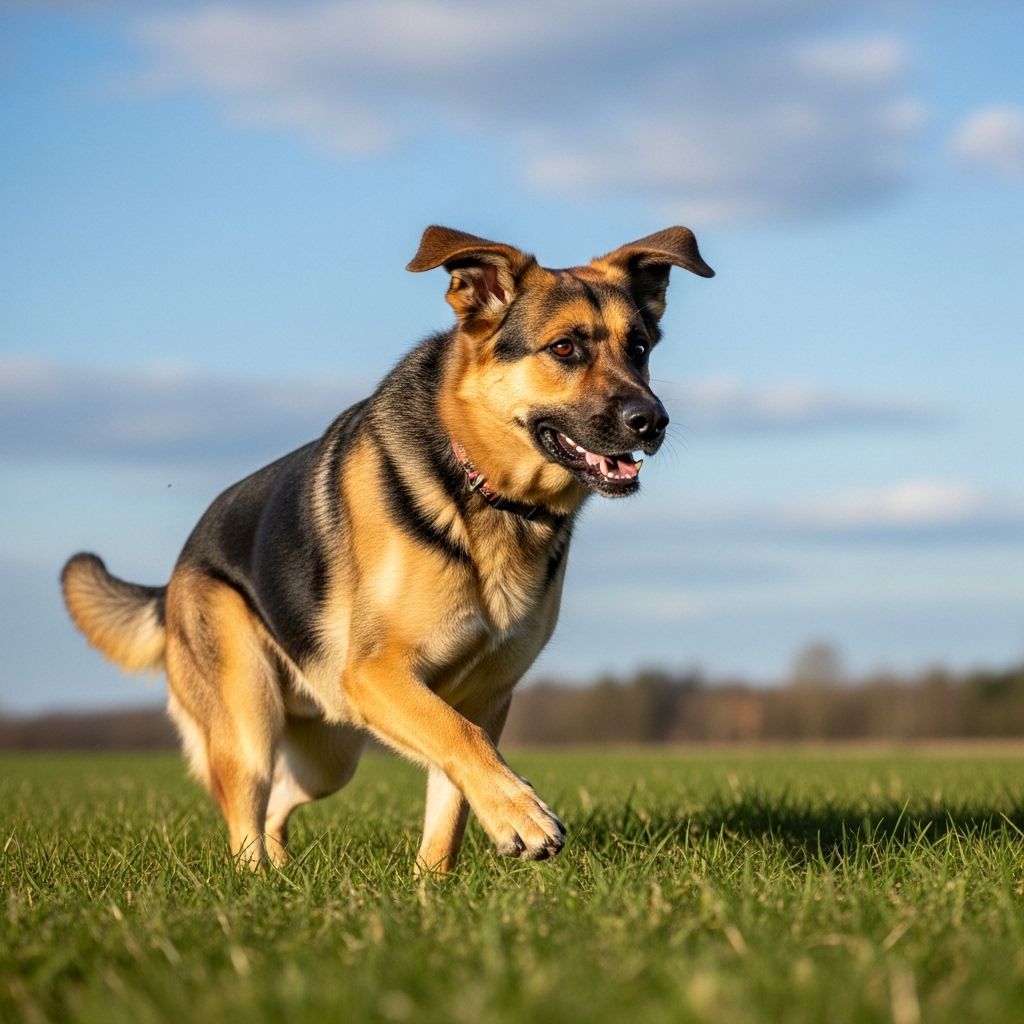 Explore the German Sheprador, a loyal, energetic blend of German Shepherd and Labrador, perfect for active families seeking a devoted companion.