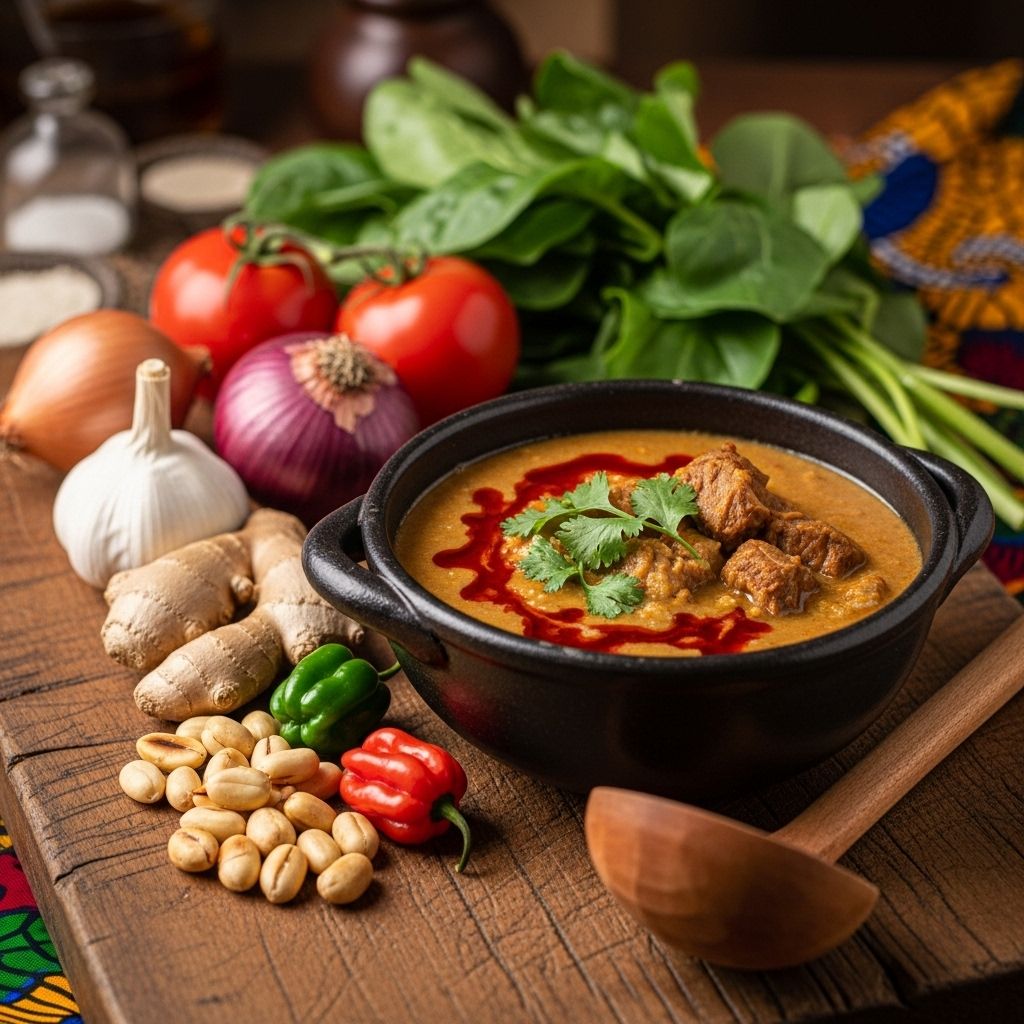 Peanut-based stew brings people together with its creamy texture and layered flavors.