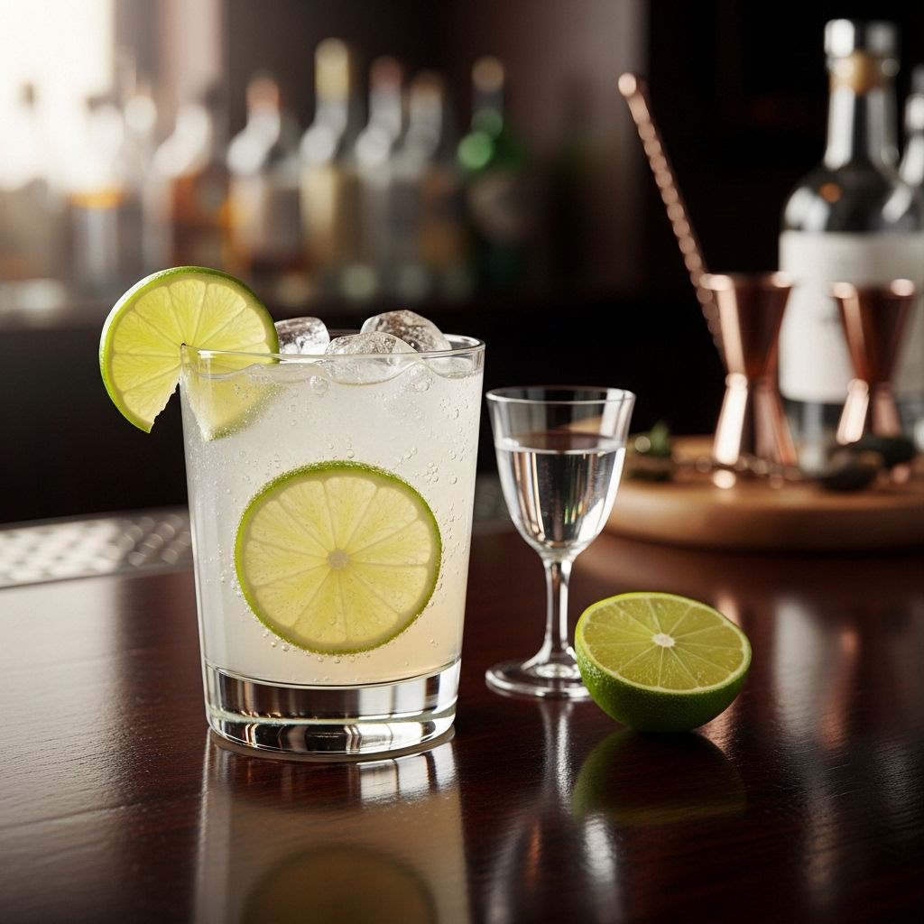 A tart, sugarless cocktail that elevates any gathering with refreshing citrus and fizz.