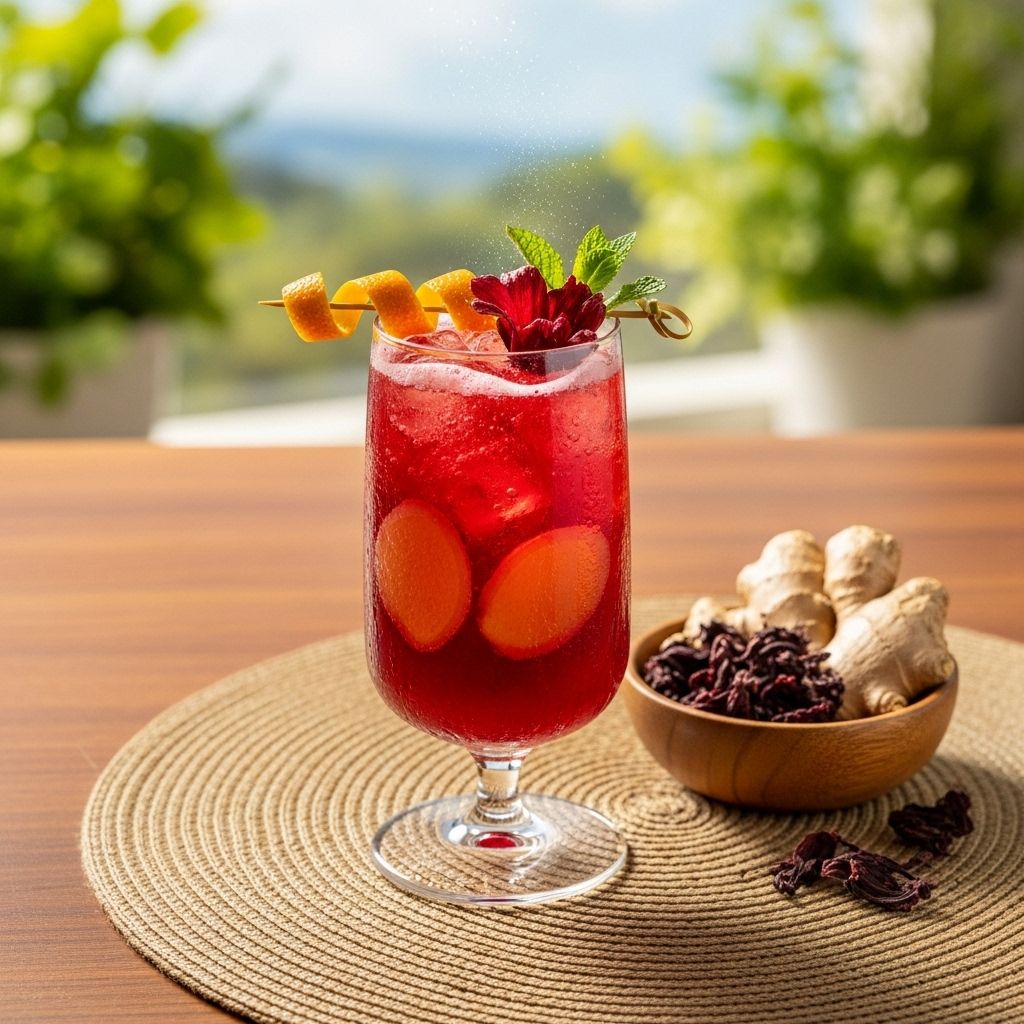 Discover the vibrant, fizzy goodness of this ginger hibiscus drink—delicious, colorful, and perfect for festive gatherings all year round.