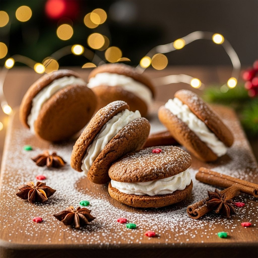 Zesty orange buttercream and tart cranberry filling give spiced treats a festive twist.