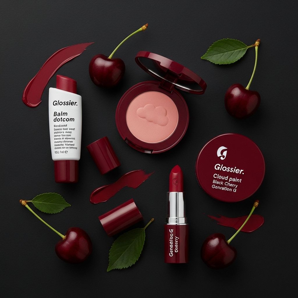 Experience the sultry cherry transformation: Cloud Paint, No. 1 Pencil, and Balm Dotcom redefine effortless beauty in Glossier’s Black Cherry collection.