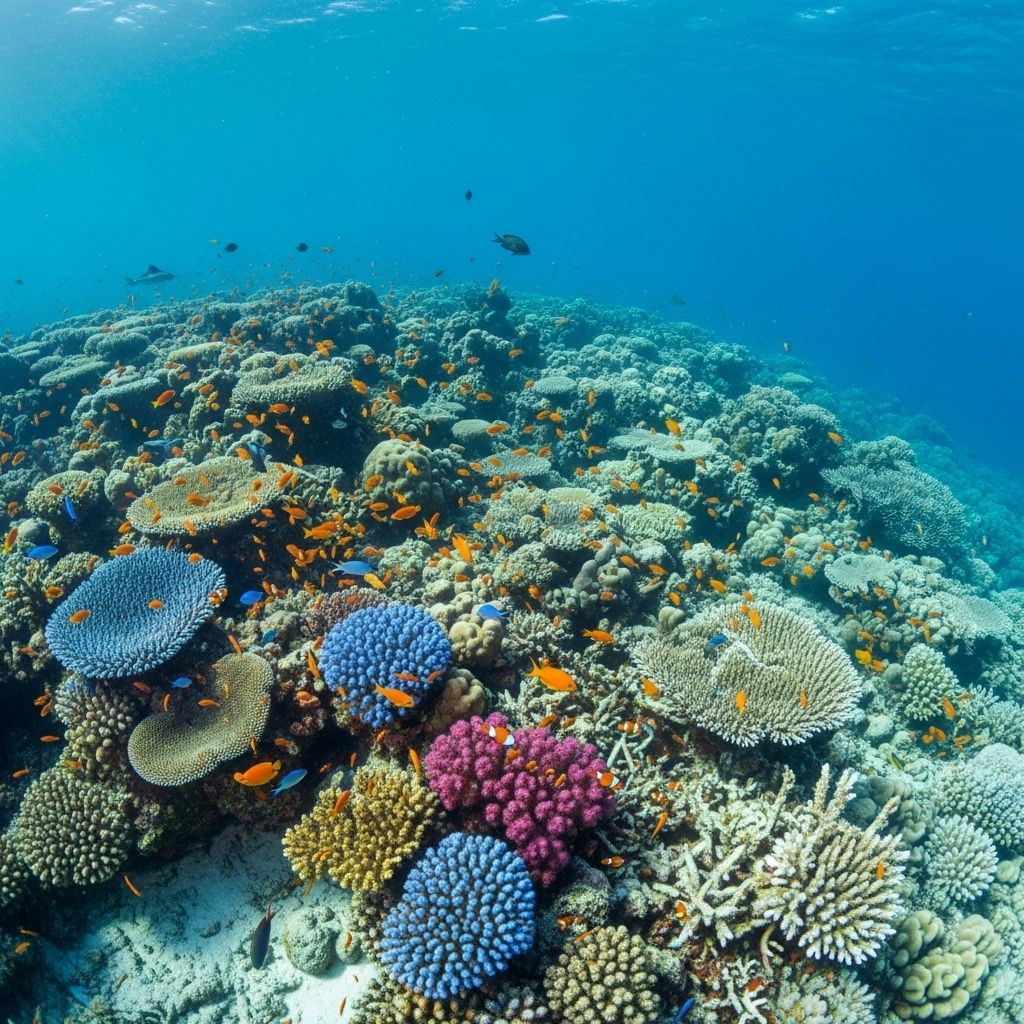 The Great Barrier Reef faces unprecedented threats from climate change, pollution, and human development, endangering its diverse ecosystems.