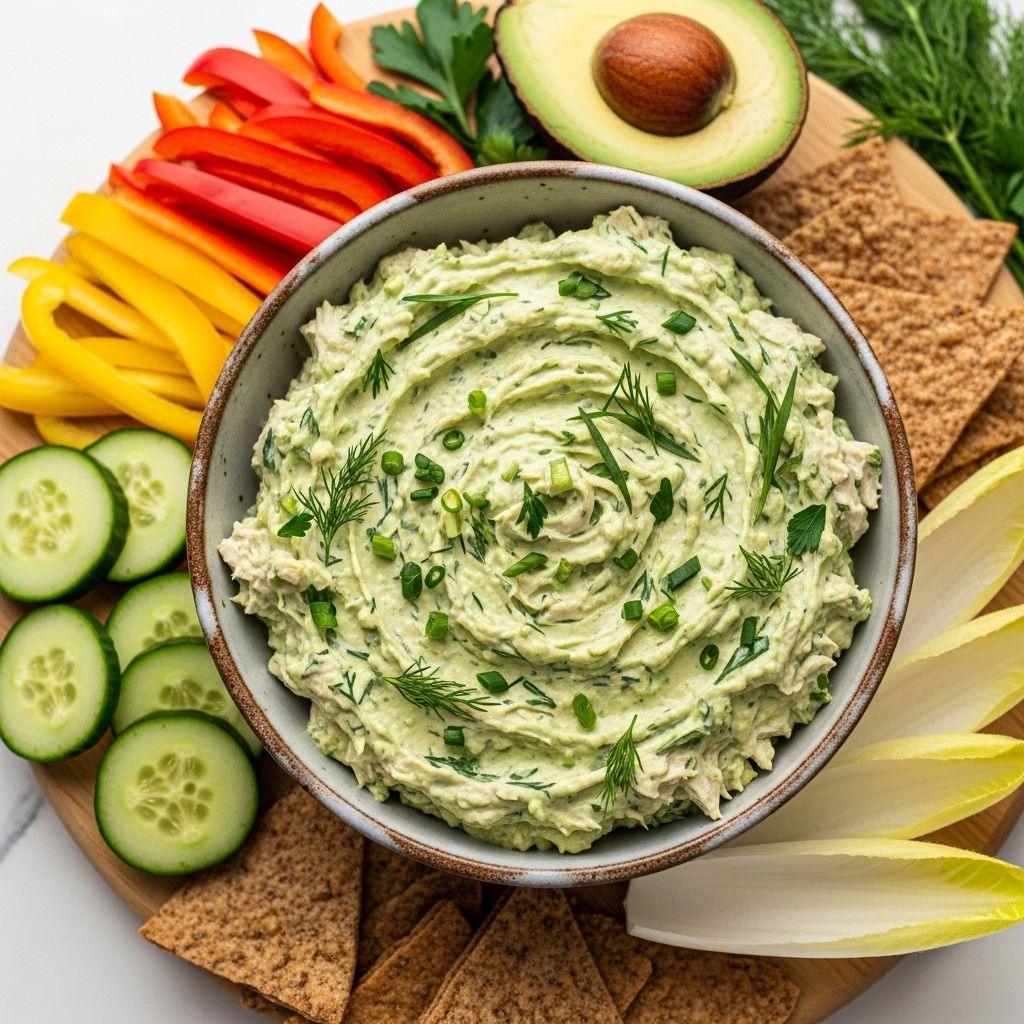 Crisp veggies and creamy dressing blend with hearty bites for a satisfying party treat.