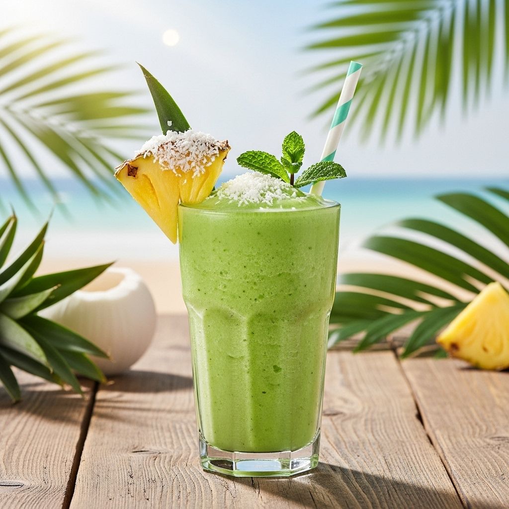 Discover how a blend of pineapple, coconut, and spinach brings refreshed energy and a nutritional boost with every sip.