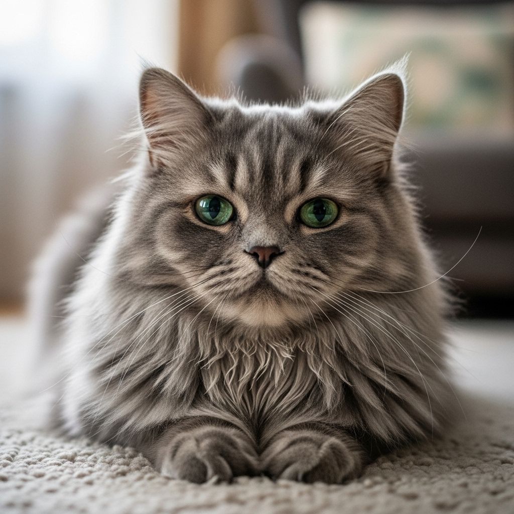 Discover the gentle, affectionate Grey Persian cat with its distinctive coat and loving personality