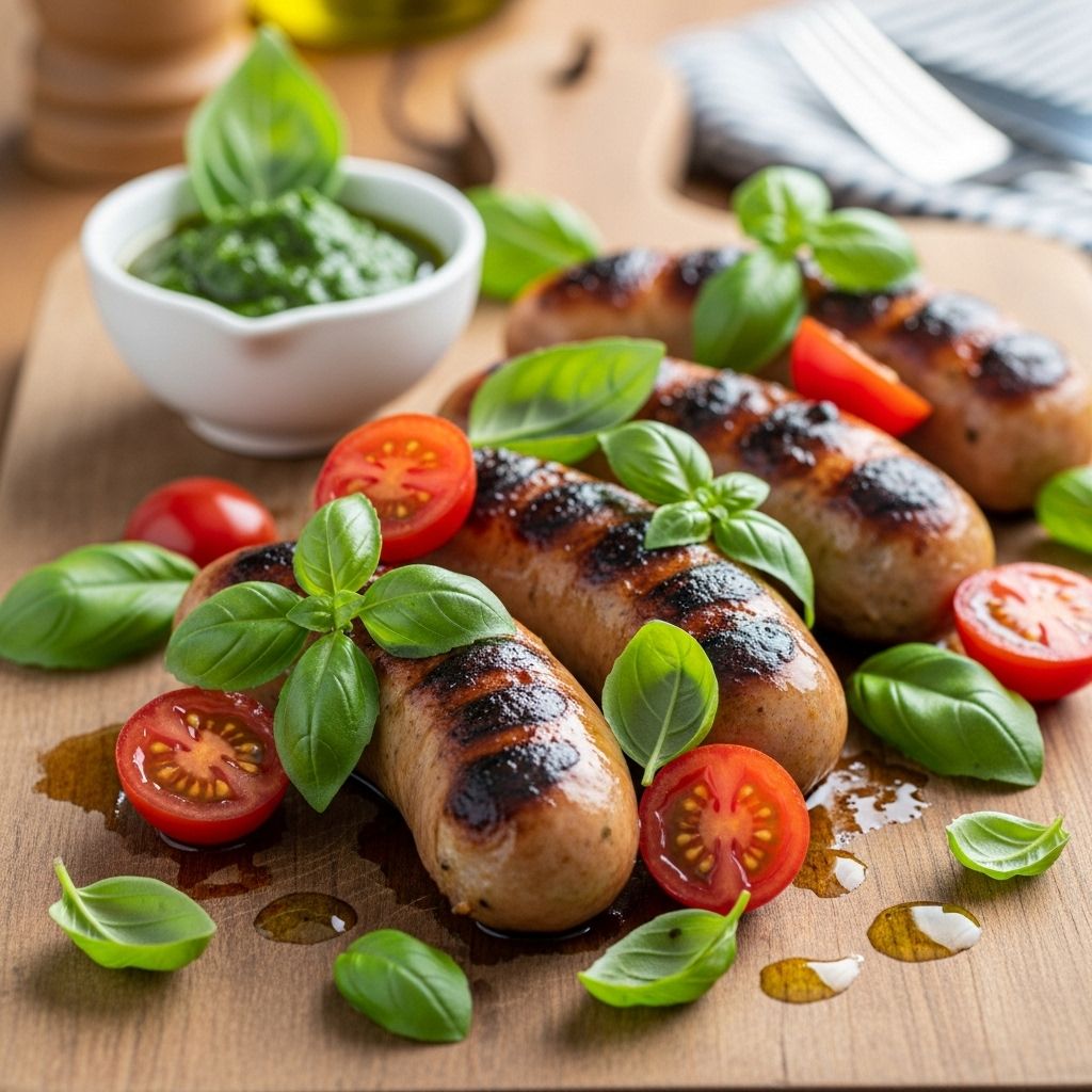 Savor juicy links that blend aromatic herbs with tangy, sun-kissed sweetness.