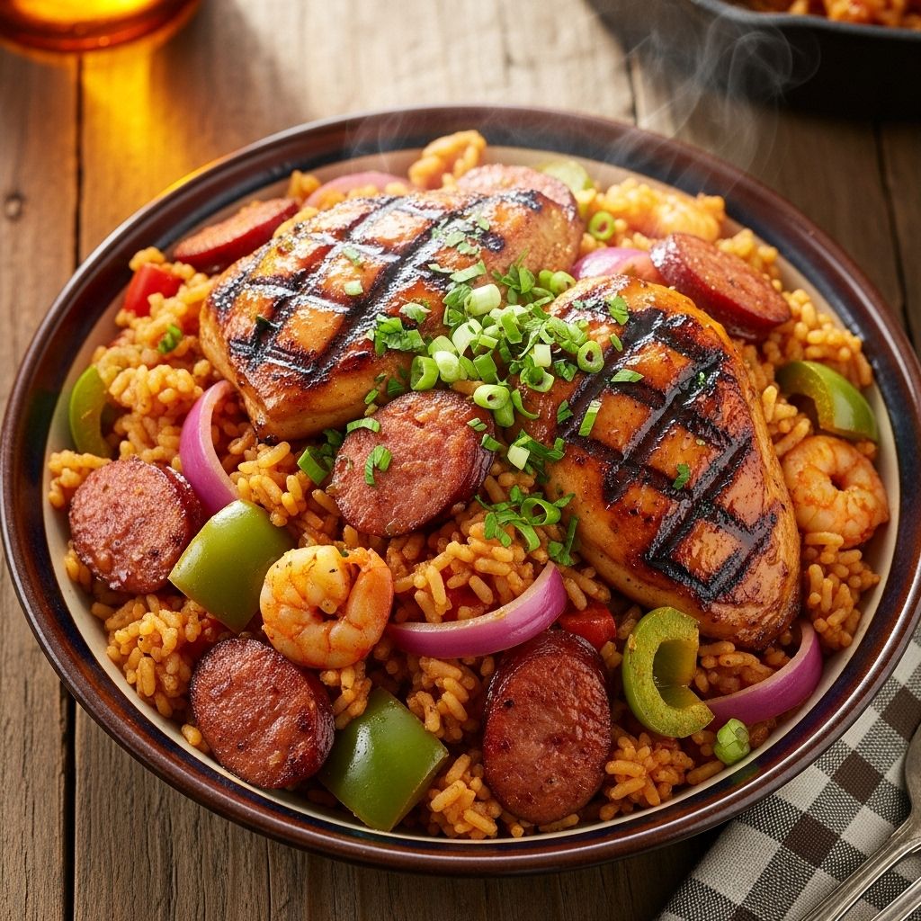 Savor a smoky blend of charred meat and aromatic seasonings in a soul-warming meal.