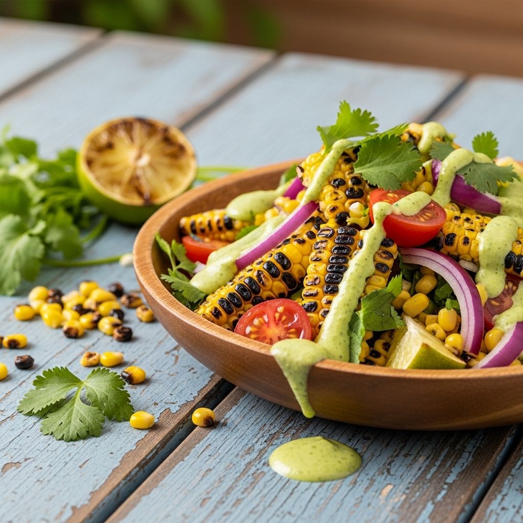 Charred, creamy, and zesty flavors combine in a vibrant mix that shines at every cookout.