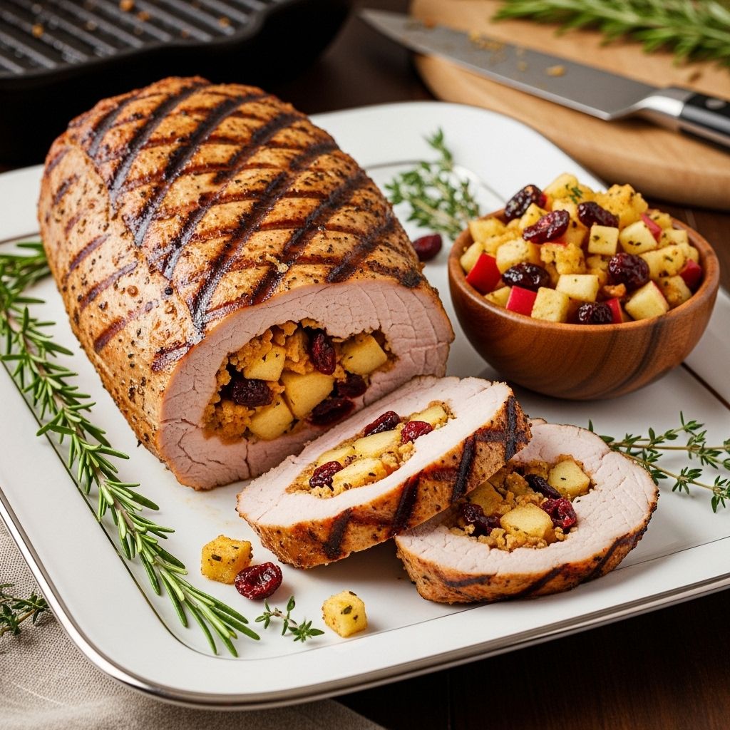 A festive fusion of savory meat and seasonal filling elevates your cookout presentation.