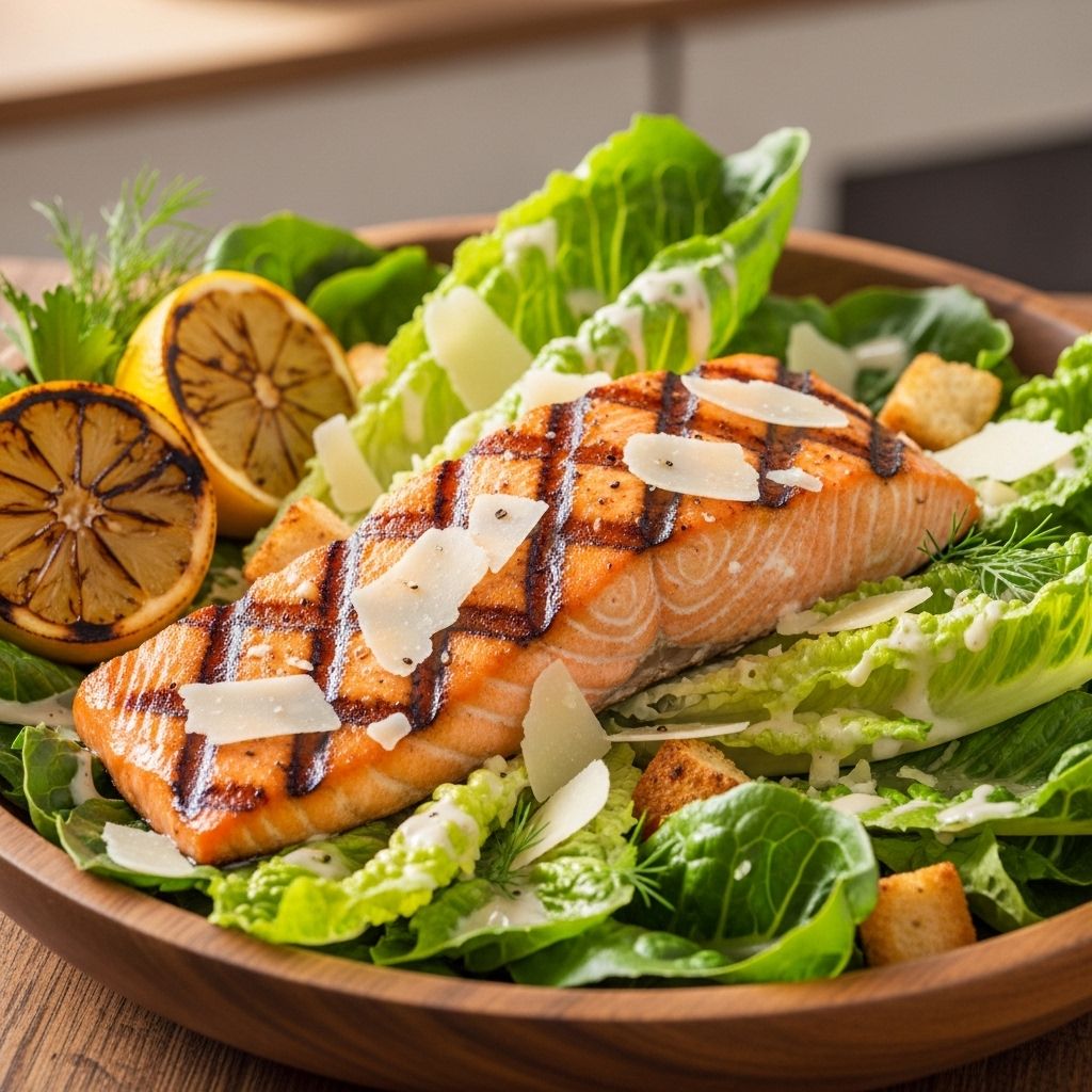 A creamy dressing and perfectly seared fillets bring fresh flavor to your greens.