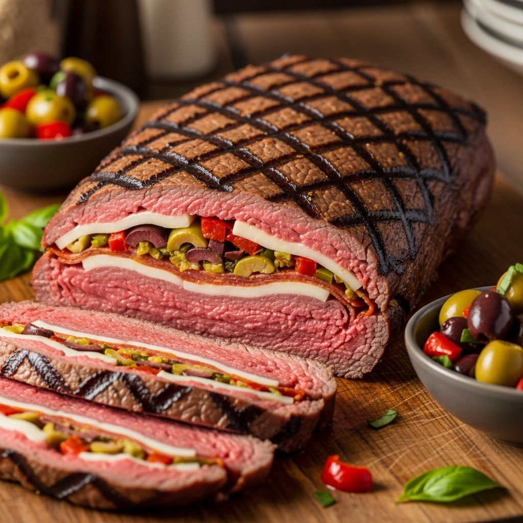 Savory meats, melty cheese, and briny olive salad rolled into juicy pinwheels.