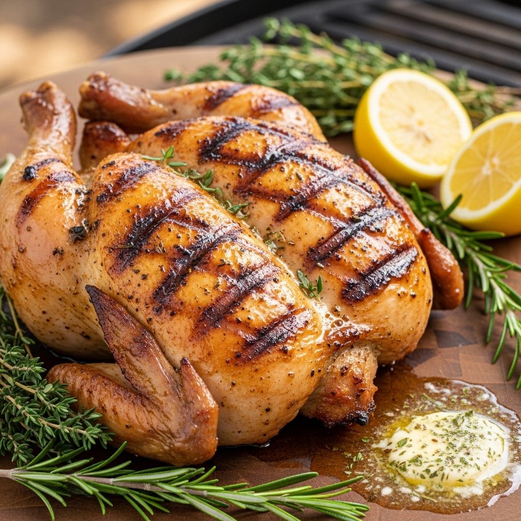 Grilling Butterflied Herb Chicken: Mastering Spatchcock for Juicy Flavor Flattening poultry ensures even cooking, crackling skin, and deeply infused flavors.