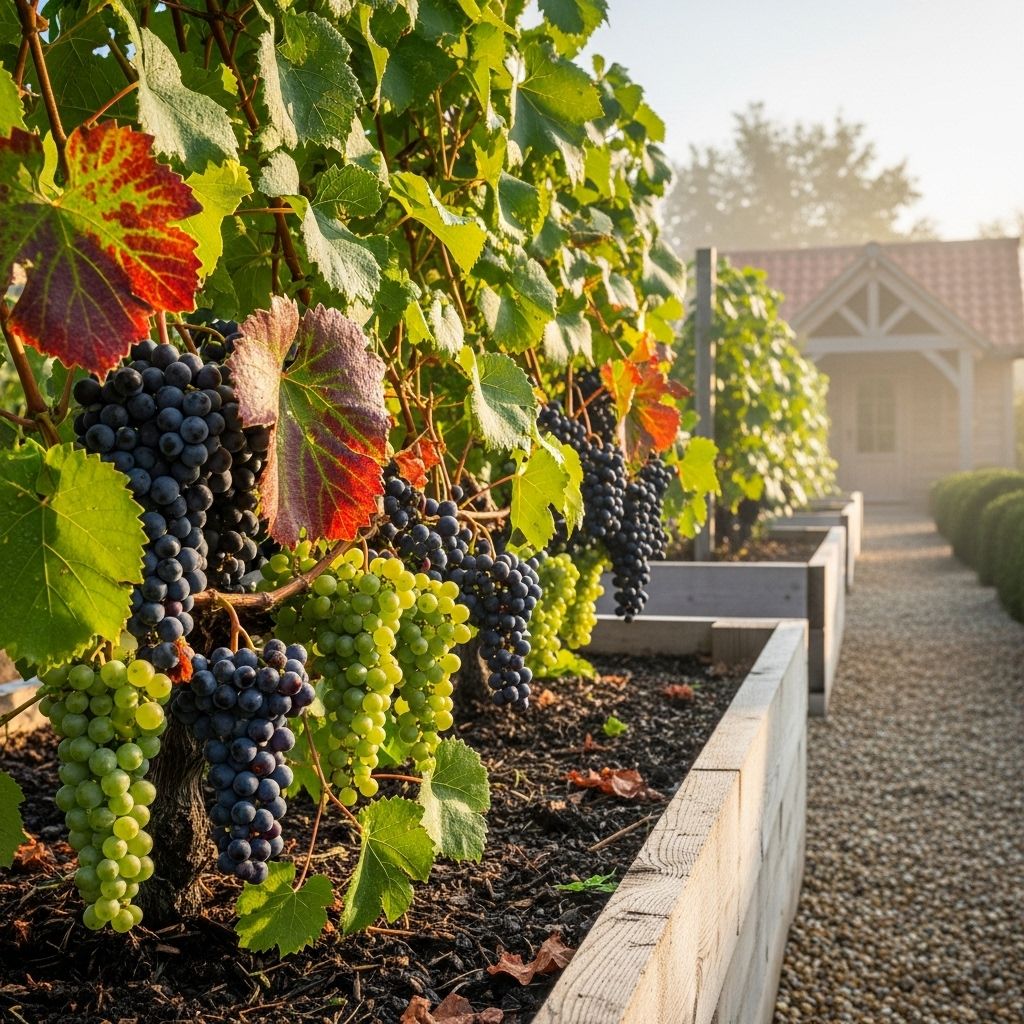 Elevate your garden with healthy vines and juicy clusters that thrive in compact spaces.