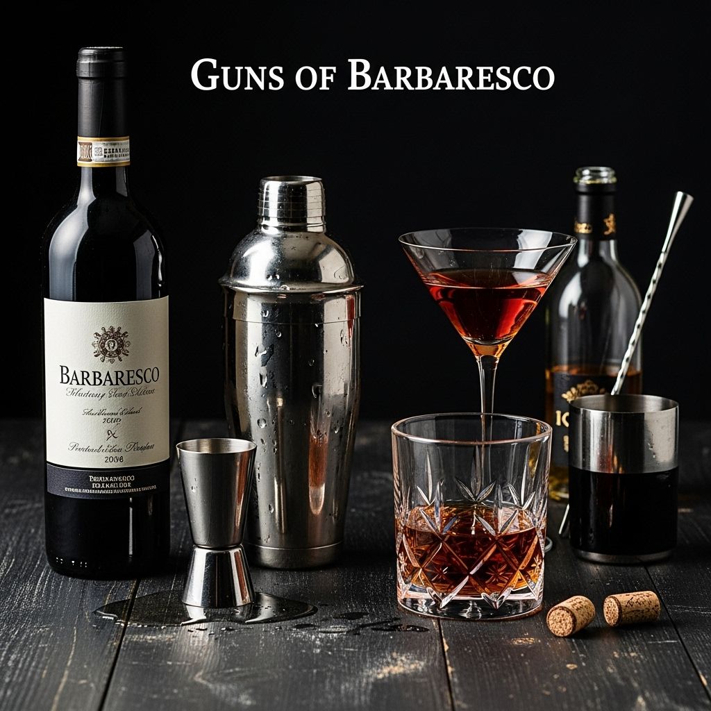 Crafting the Guns of Barbaresco: A Balanced Cocktail with Apple Brandy and Chinato A crisp blend of fruit and herbal bitterness that delivers a sophisticated sip.