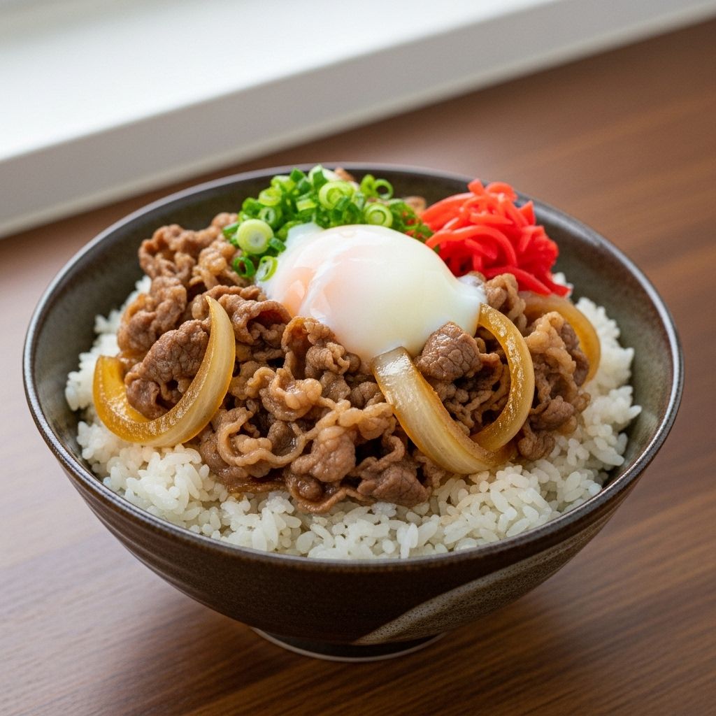 Tender beef and sweet onions meld in umami-rich sauce for an authentic home-style dish.
