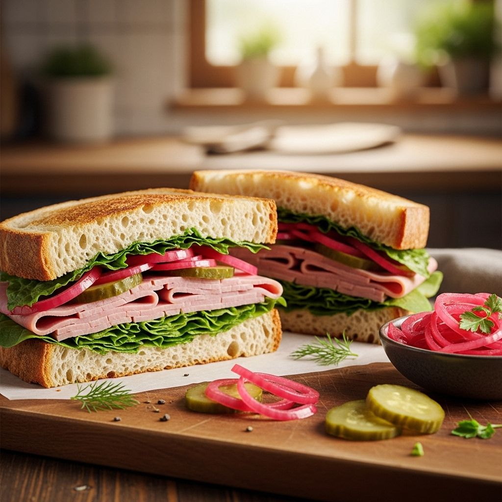 Creamy dressing and tangy brine add satisfying crunch to a classic lunch staple.