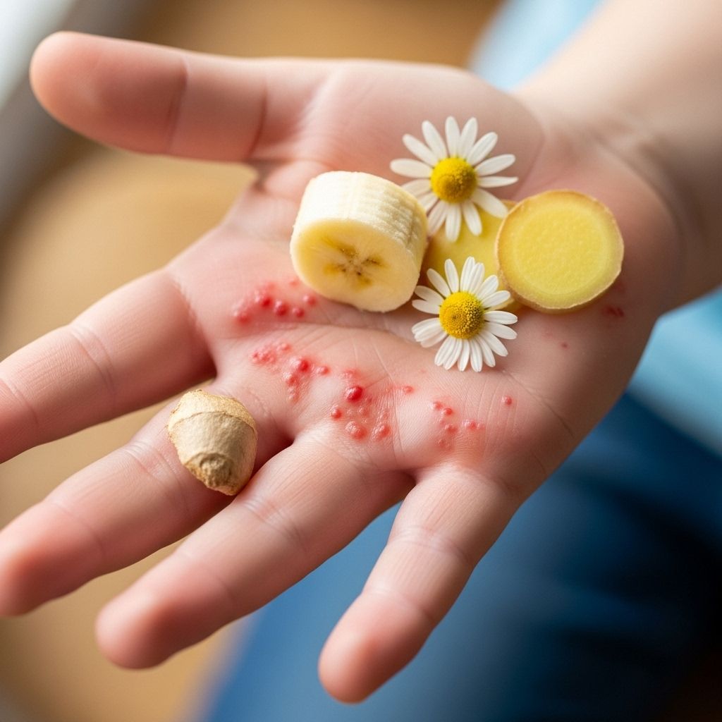 Cooling drinks and rinses ease blisters, while herbal baths promote faster skin healing.