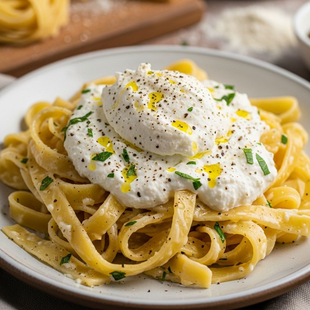 Rustic homemade noodles melt into a velvety cheese sauce for authentic Italian ease.