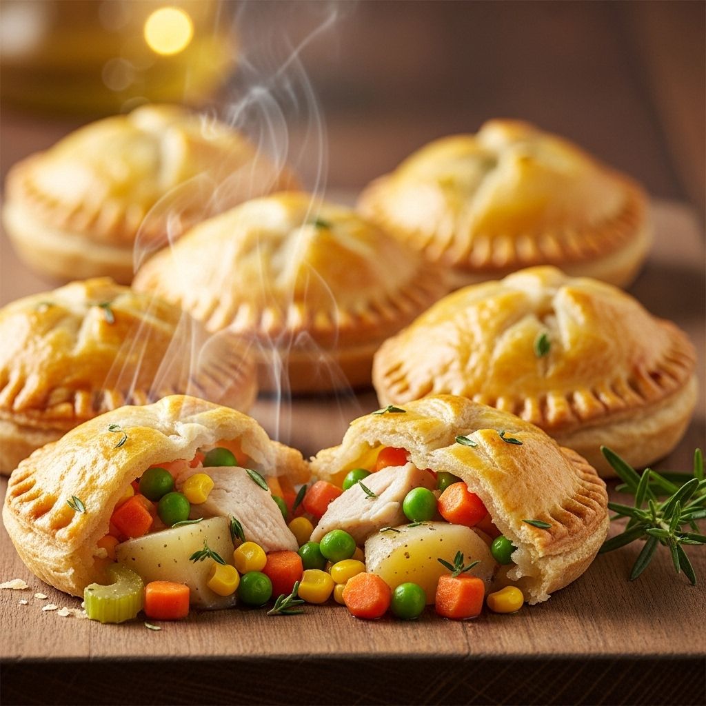 Golden, flaky pastry encases creamy filling for a comforting meal on the go.