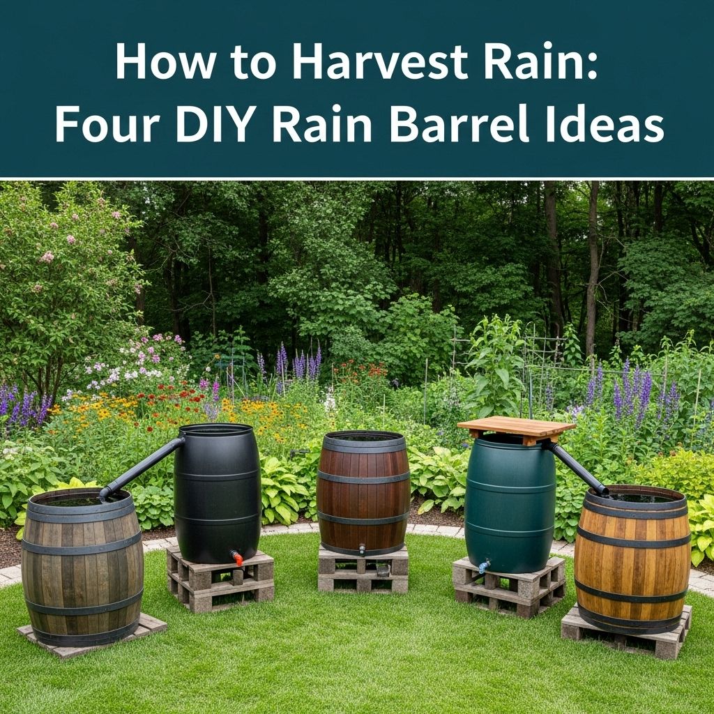 How to Harvest Rain: Four DIY Rain Barrel Ideas Discover simple, effective homemade rain barrel setups to transform rainfall into a sustainable garden resource.