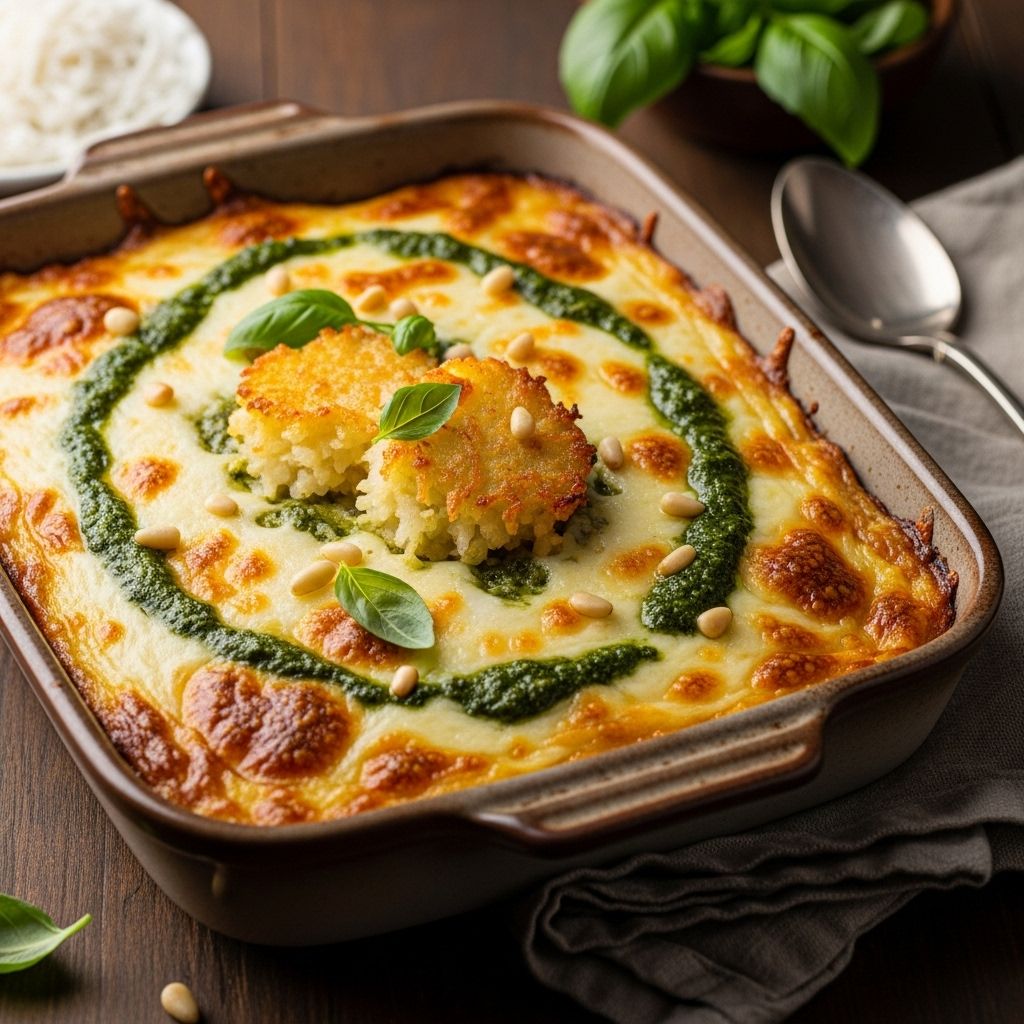 A vibrant brunch balancing a cheesy blend of fresh veggies in an easy make-ahead dish.