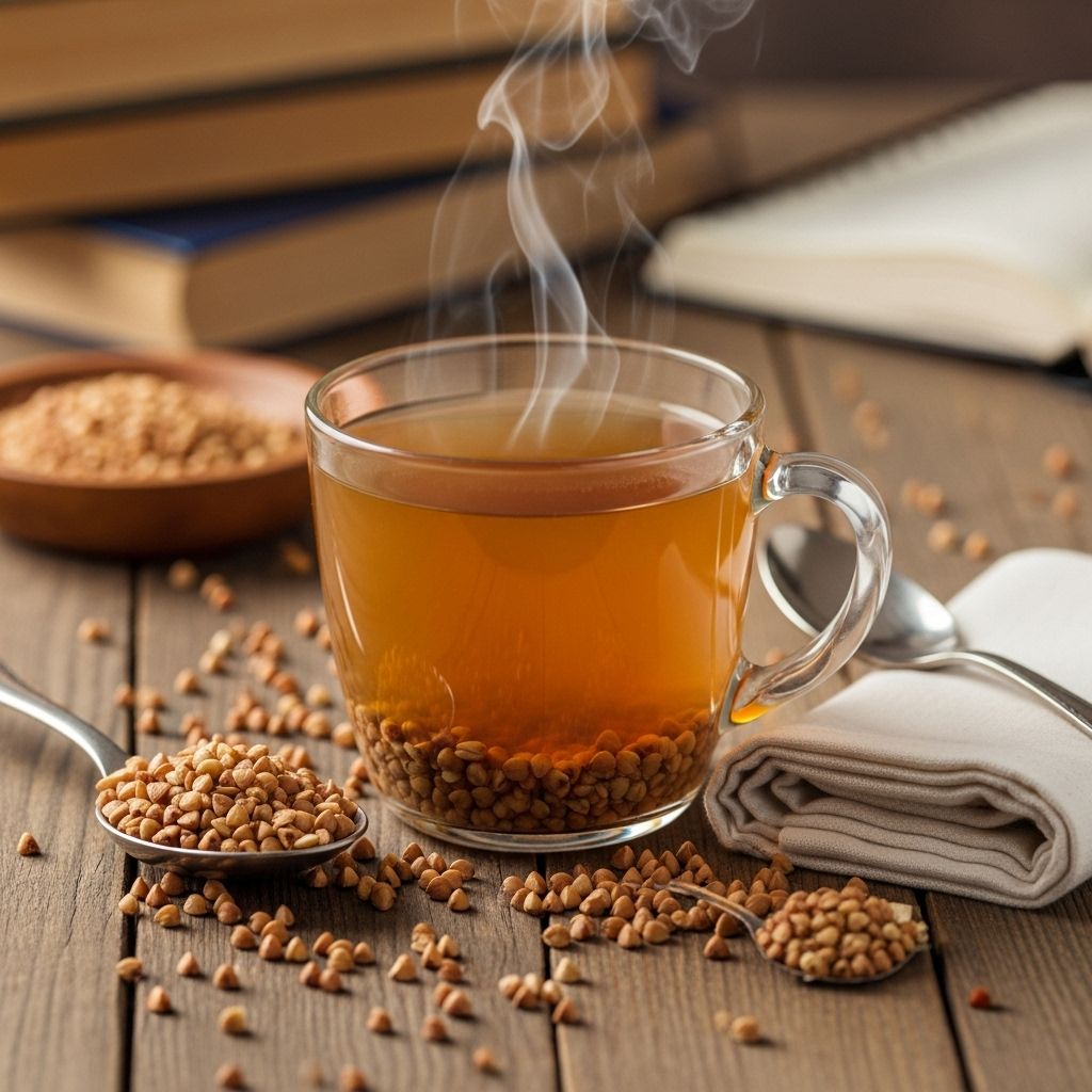 10 Proven Health Benefits of Buckwheat Tea (Soba Cha) Toasty infusion offering caffeine-free support for glucose control and vascular health.