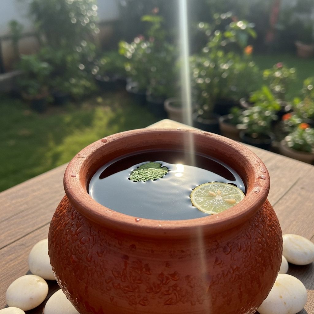 Earthenware’s porous nature cools and naturally enriches water with trace elements.