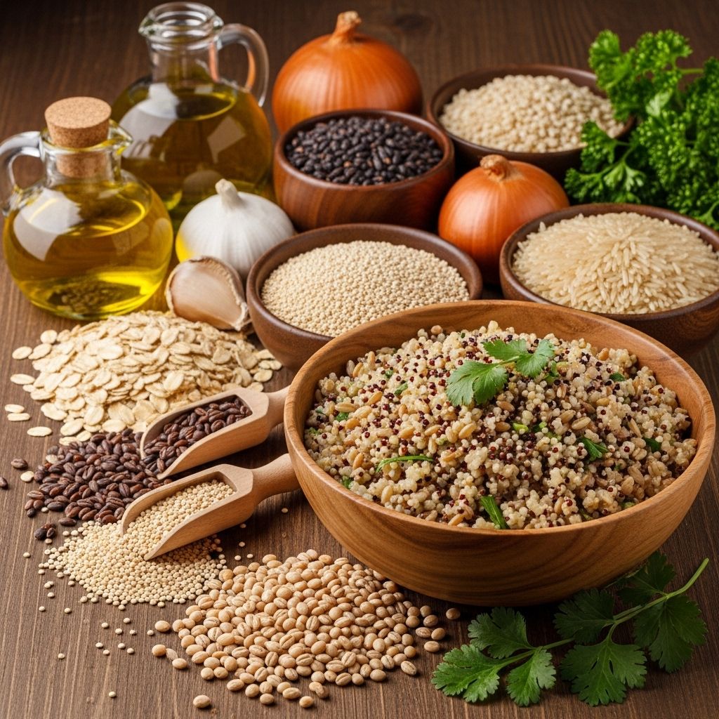 The 11 Healthiest Whole Grains to Add to Your Diet A mix of pantry staples enriches dishes with fiber, protein, and essential nutrients.