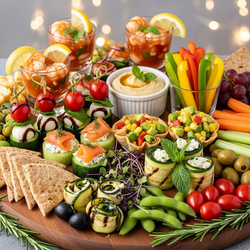 Bright veggies and lean proteins deliver irresistible, guilt-free bites for gatherings.